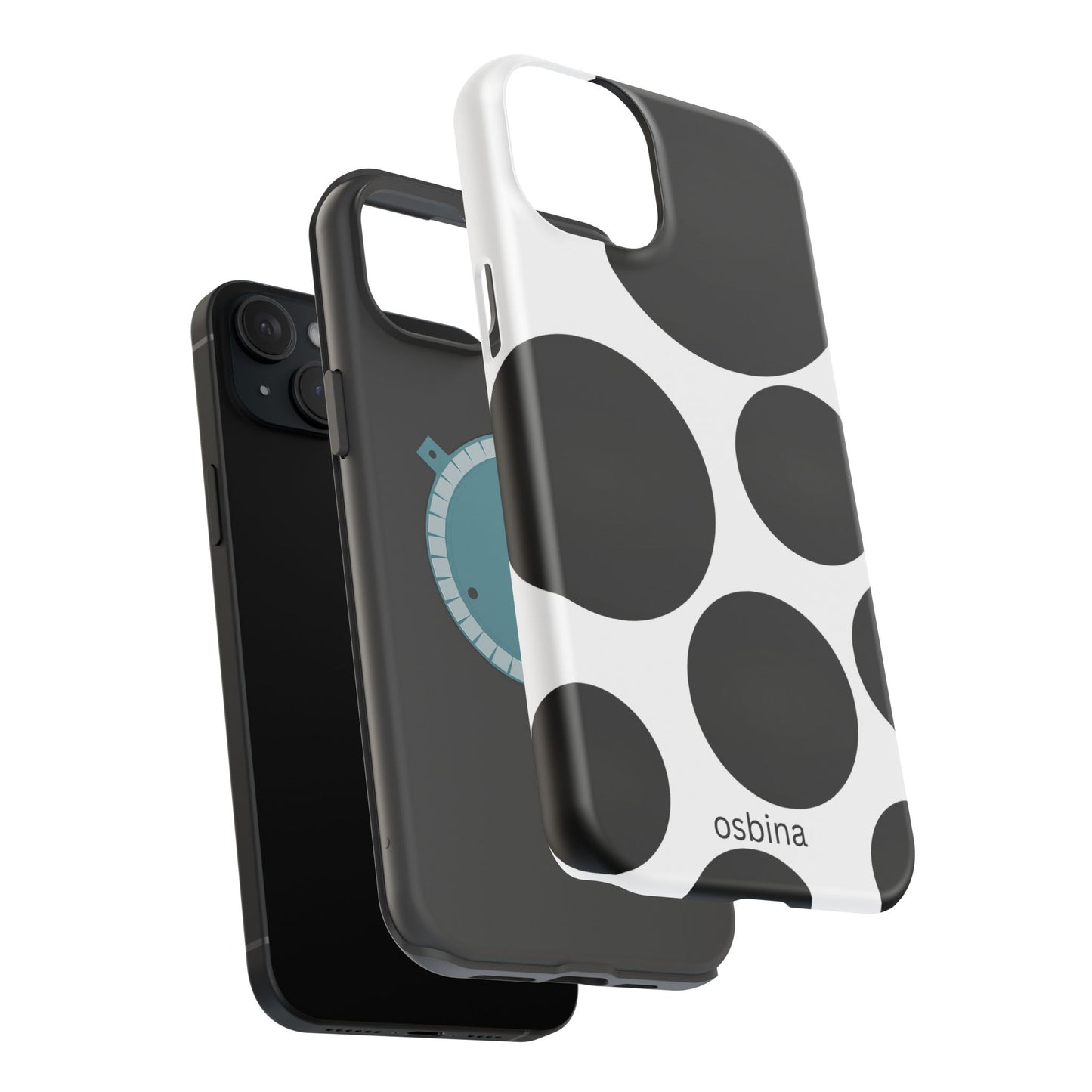 osbina | MagSafe compatible for iPhone | The Noir Bubbles Phone Case | Modern Muse Collection