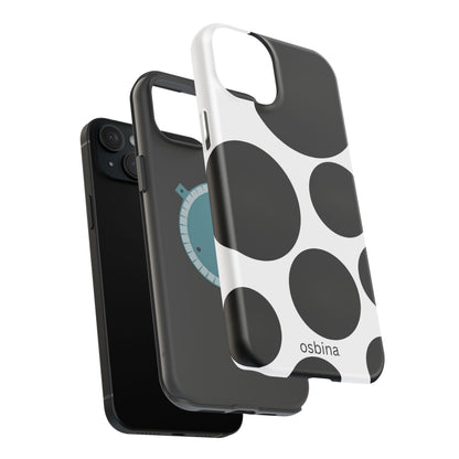 osbina | MagSafe compatible for iPhone | The Noir Bubbles Phone Case | Modern Muse Collection
