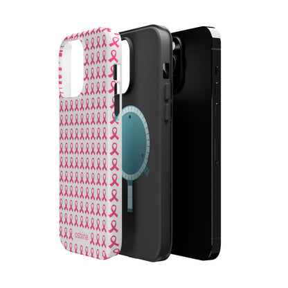 osbina |  MagSafe compatible for iPhone | Limited Edition The Side By Side Pink Ribbons Case in Light Pink + Soft Pink + Hot Pink | The Pink October Collection | Inspired By