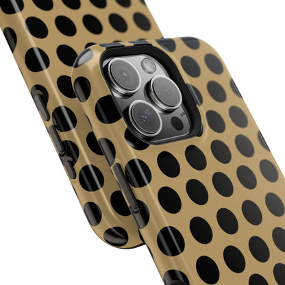 osbina | MagSafe compatible for iPhone | Camel Noir Dots Phone Case | Modern Muse Collection