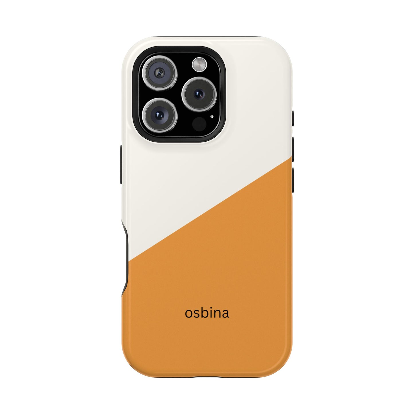 osbina | MagSafe Compatible for iPhone | Divide & Conquer — The Orange + White Split Diagonal Case | The Season Collective