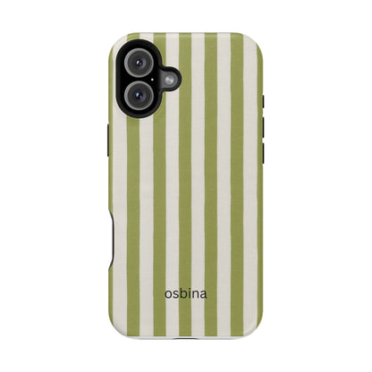 osbina | MagSafe compatible for iPhone | Verde Stripe Phone Case | Color Edit Collection