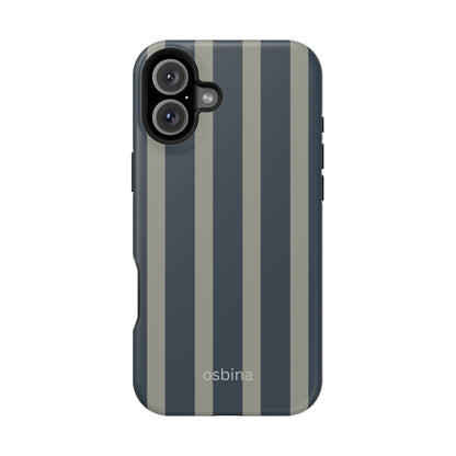 osbina | MagSafe compatible for iPhone | Grayhaven Navy & Gray Sophisticated Phone Case | Modern Muse Collection