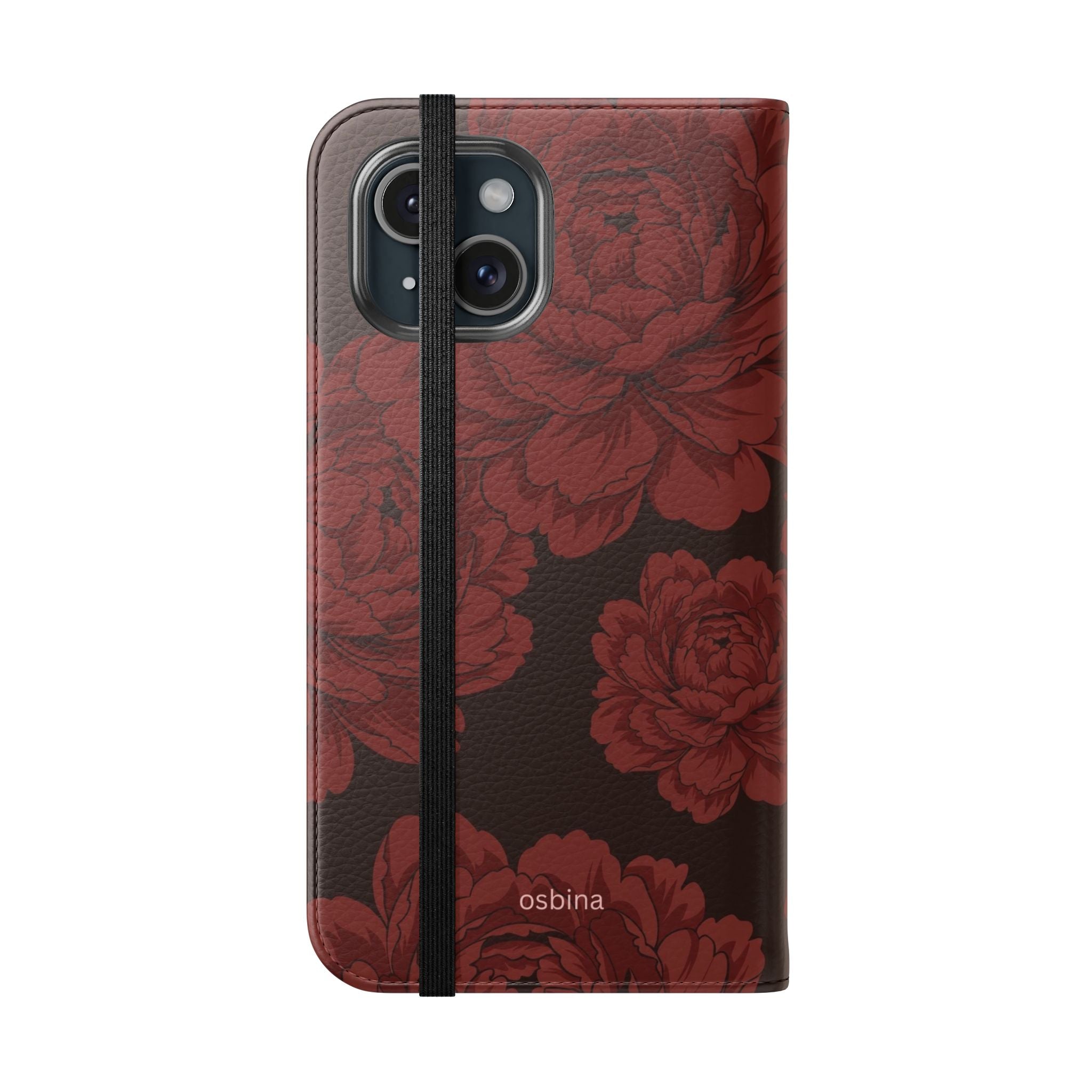 osbina | Wallet Flip Case for iPhone & Samsung | Oxblood Peony