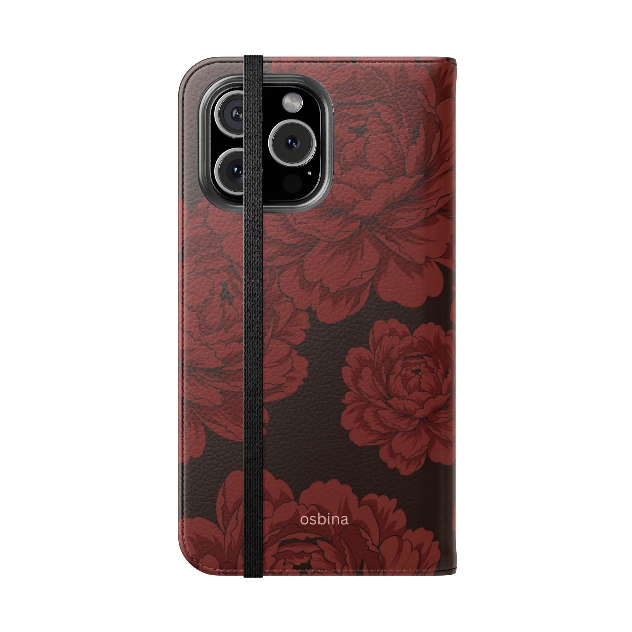 osbina | Wallet Flip Case for iPhone & Samsung | Oxblood Peony