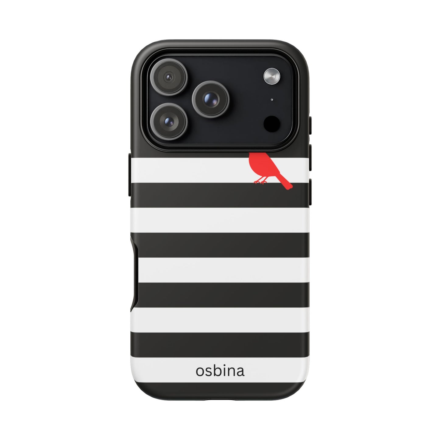 osbina | Redbird Edition Thinking of You Phone Case Black & White Stripe | Inspired By Collection