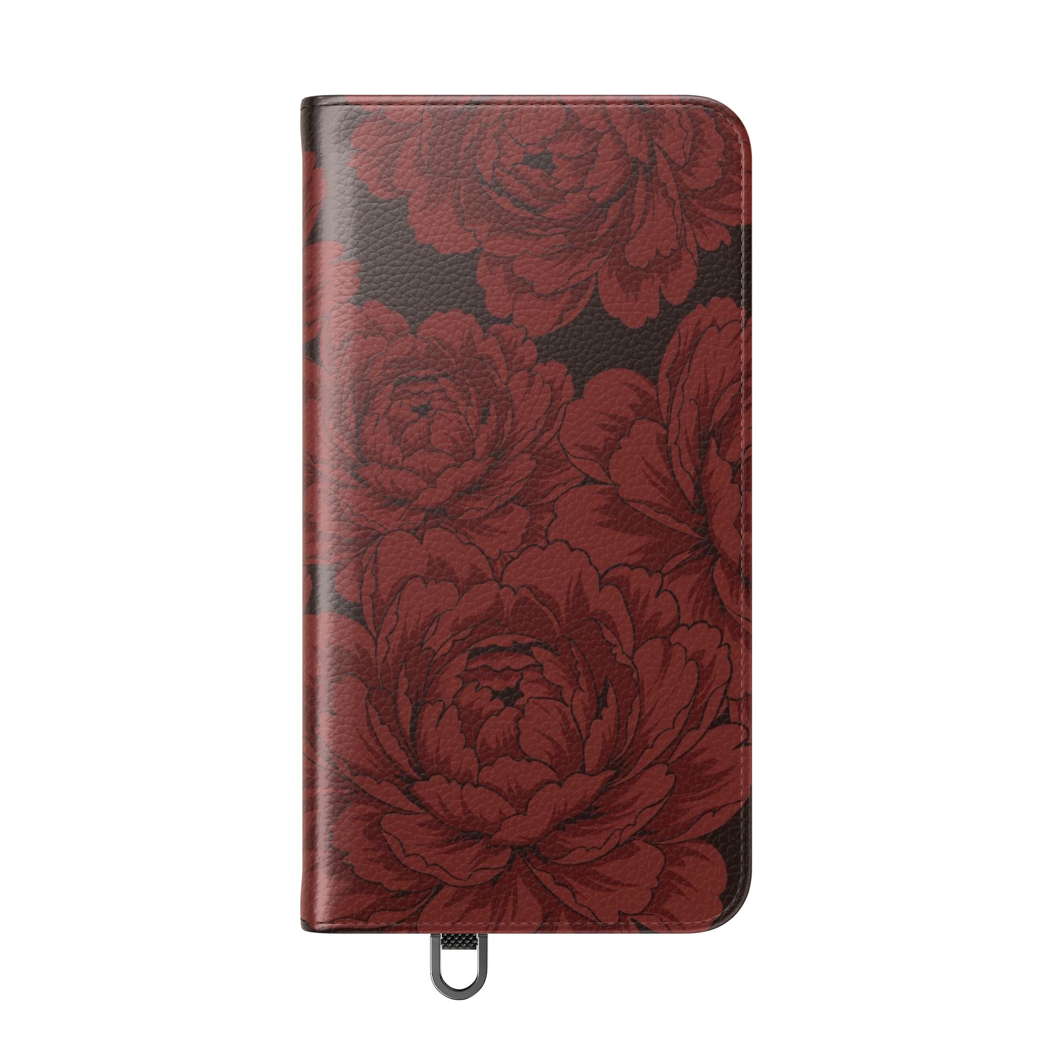 osbina | Wallet Flip Case for iPhone & Samsung | Oxblood Peony