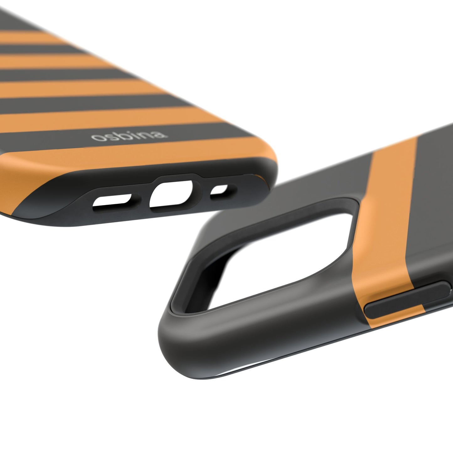 osbina | MagSafe Compatible for iPhone | The Horizon Stripe Case in Black + Orange | The Season Collective
