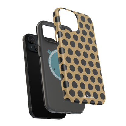 osbina | MagSafe compatible for iPhone | Camel Noir Dots Phone Case | Modern Muse Collection