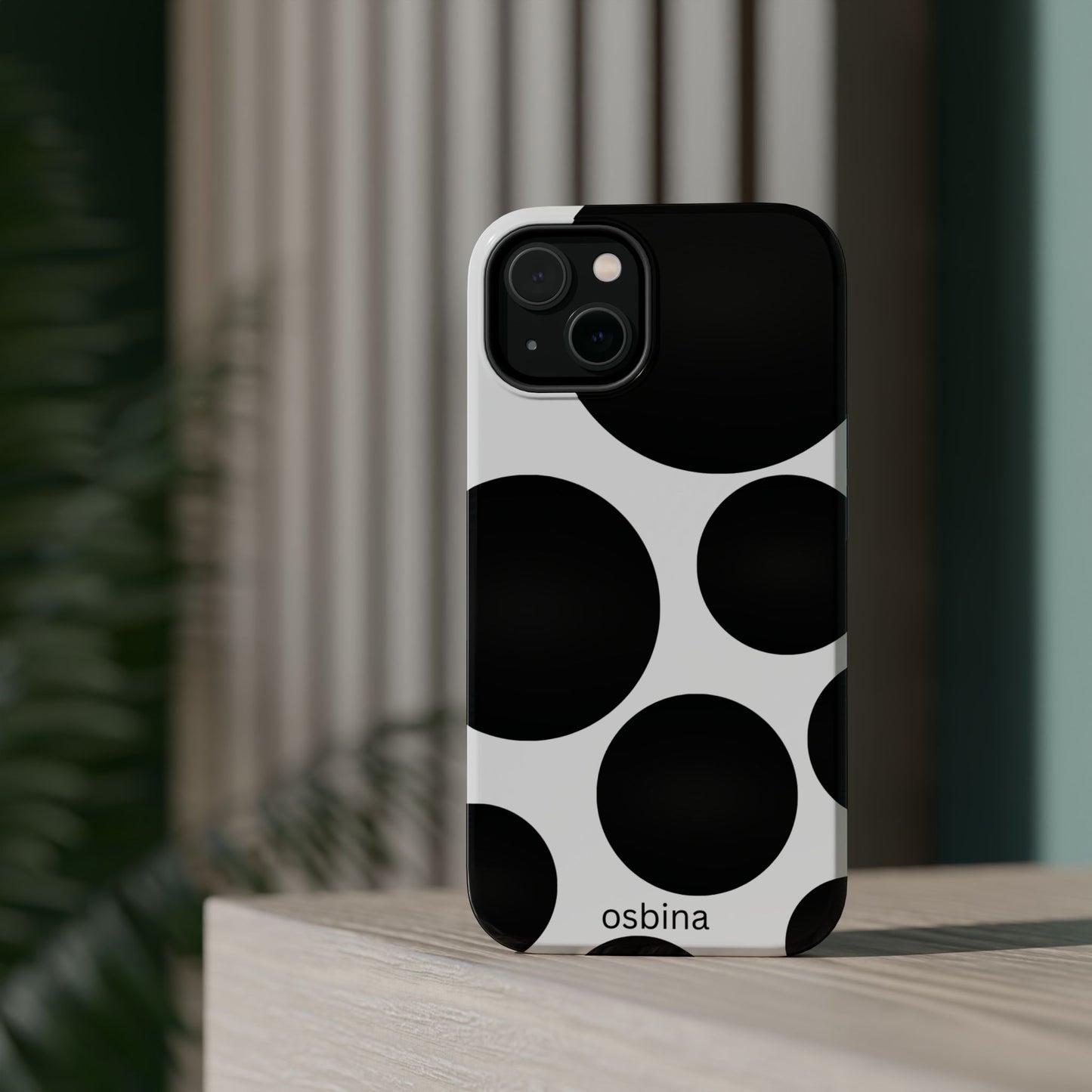 osbina | MagSafe compatible for iPhone | The Noir Bubbles Phone Case | Modern Muse Collection