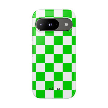 osbina | Neon Verdi Checks Phone Case | Color Edit Collection