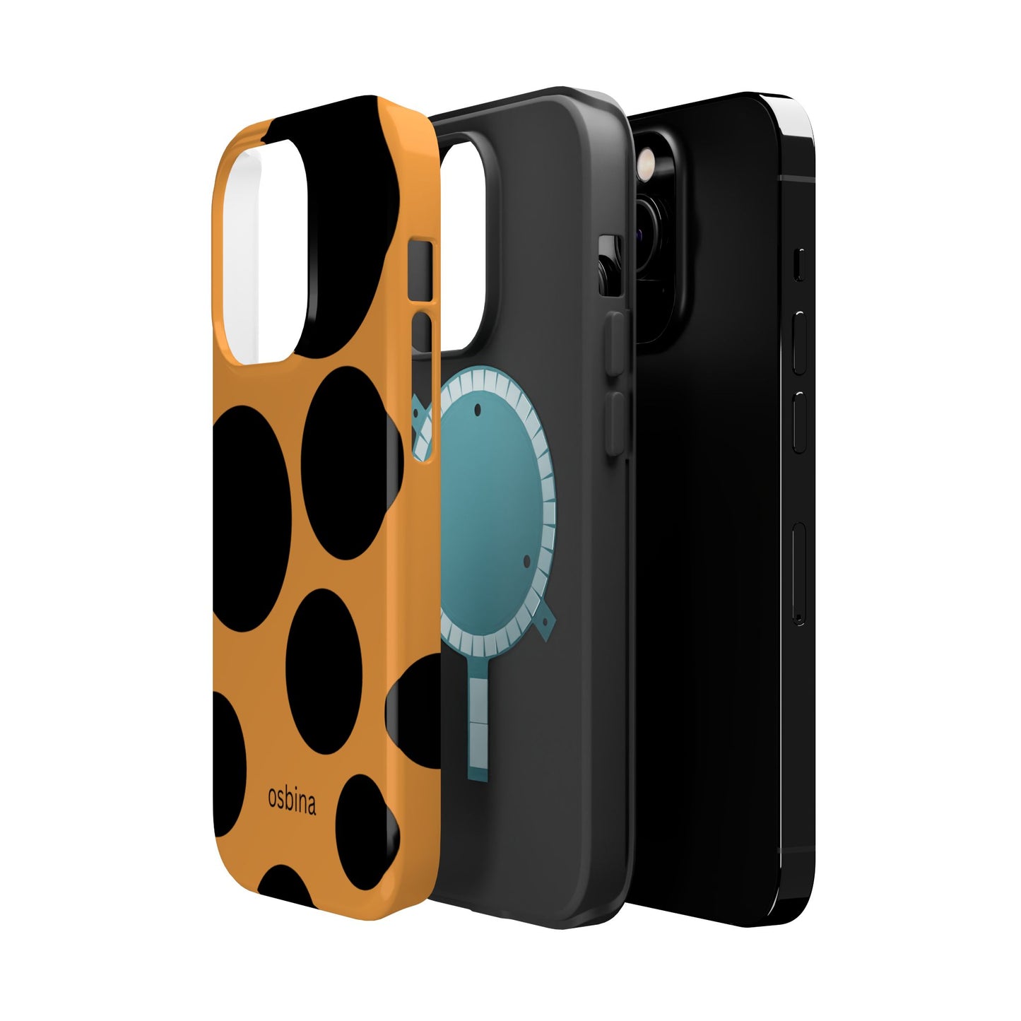 osbina | MagSafe Compatible for iPhone | The Bubble Statement Case in Orange + Black | The Season Collective