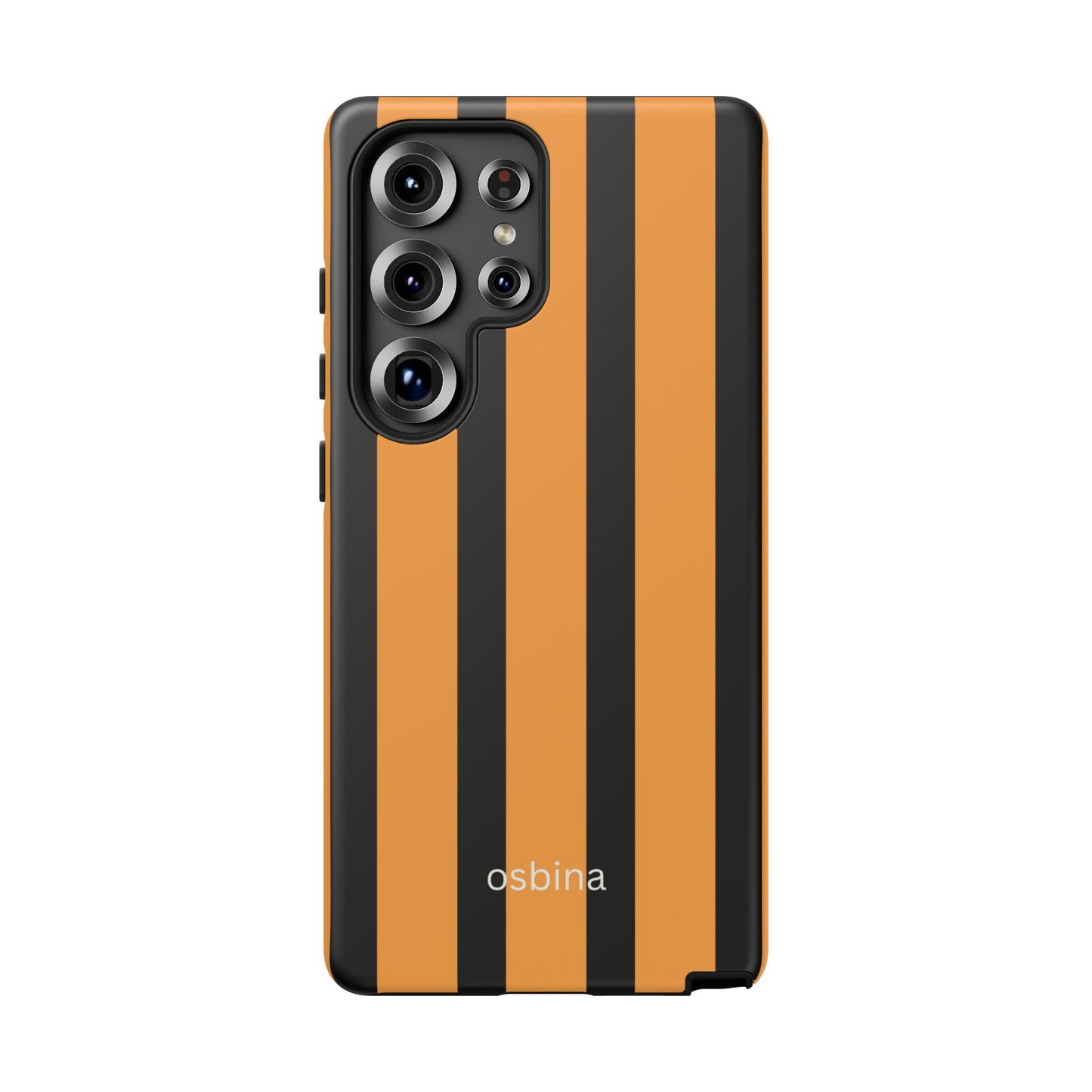 osbina | The Statement Stripe Case in Black + Orange | The Season Collective