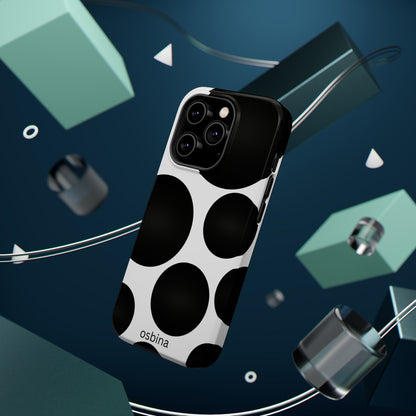 osbina | MagSafe compatible for iPhone | The Noir Bubbles Phone Case | Modern Muse Collection
