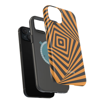 osbina | MagSafe Compatible for iPhone | Step Into the Zone — The Orange + Black Spiral Case | The Season Collective