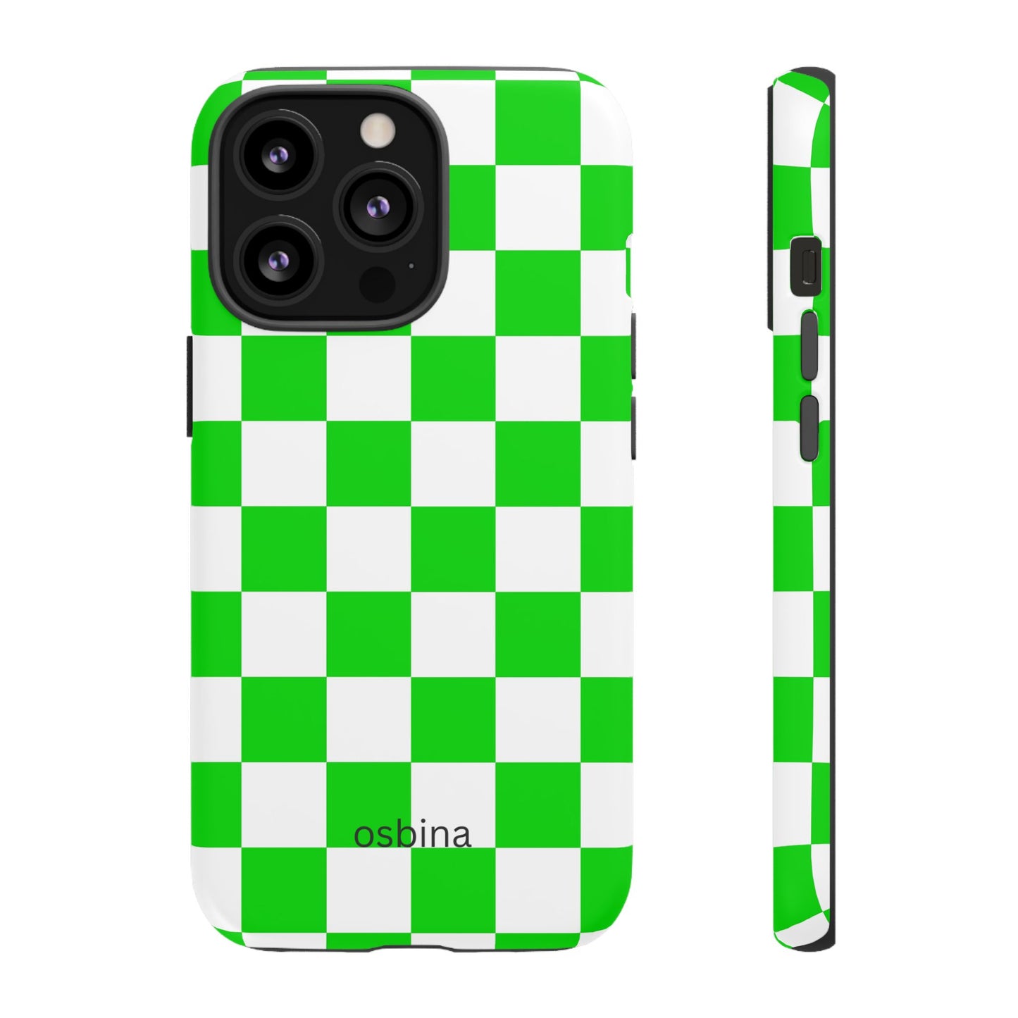 osbina | Neon Verdi Checks Phone Case | Color Edit Collection