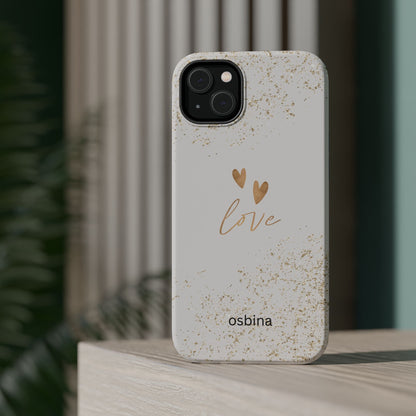 osbina | MagSafe compatible for iPhone | Golden Amour Phone Case | Modern Muse Collection