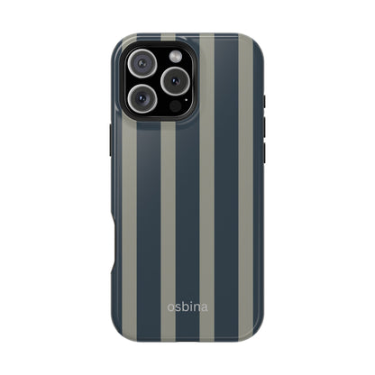osbina | MagSafe compatible for iPhone | Grayhaven Navy & Gray Sophisticated Phone Case | Modern Muse Collection