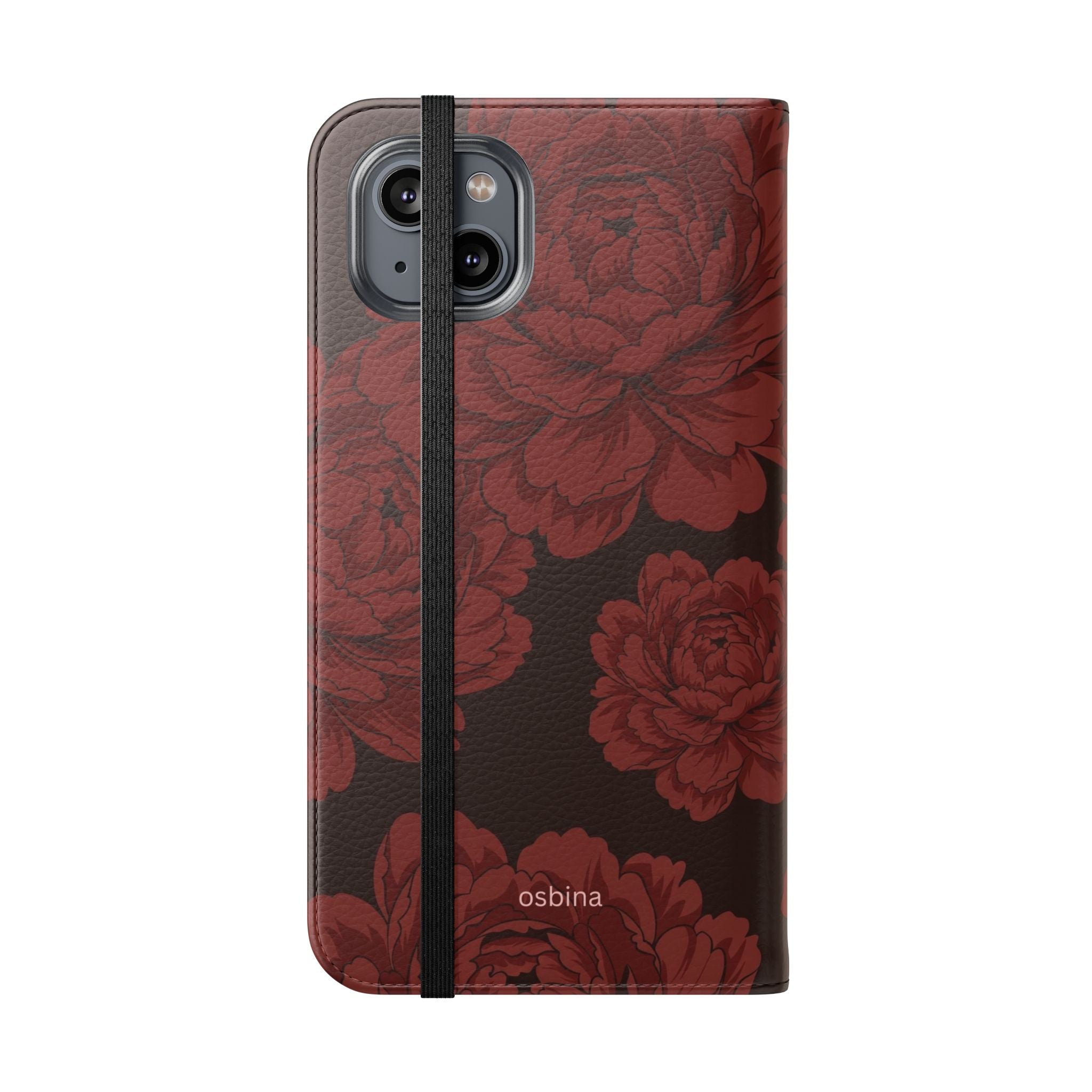 osbina | Wallet Flip Case for iPhone & Samsung | Oxblood Peony