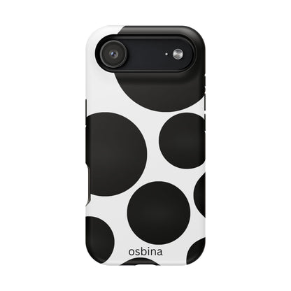 osbina | MagSafe compatible for iPhone | The Noir Bubbles Phone Case | Modern Muse Collection