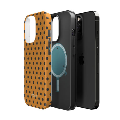 osbina | MagSafe Compatible for iPhone | Spot On Chic — The Orange + Black Polka Dot Case | The Season Collective