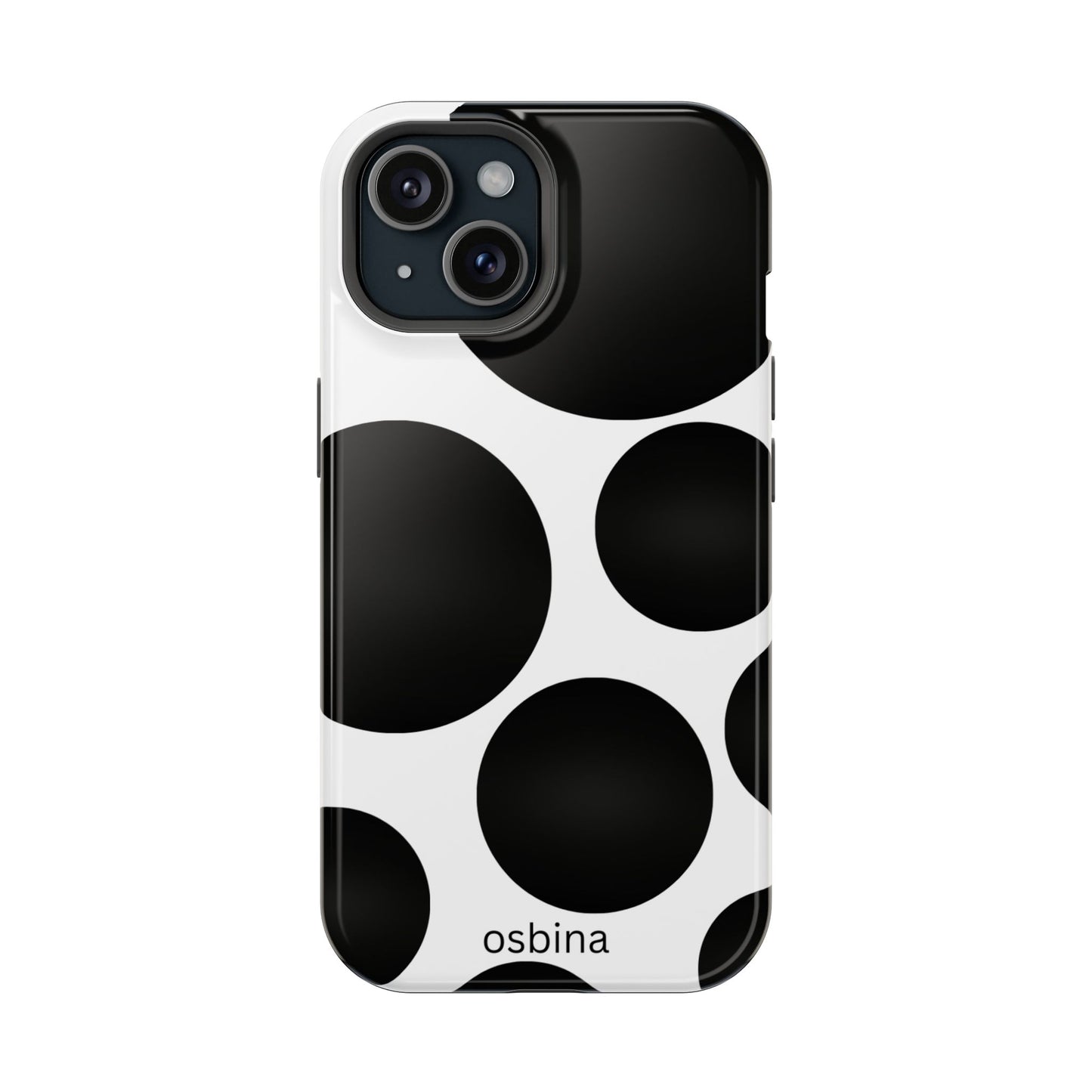 osbina | MagSafe compatible for iPhone | The Noir Bubbles Phone Case | Modern Muse Collection