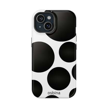 osbina | MagSafe compatible for iPhone | The Noir Bubbles Phone Case | Modern Muse Collection