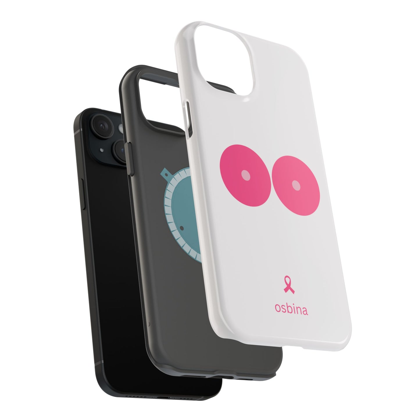 osbina |  MagSafe compatible for iPhone | Limited Edition The Check Your Tatas Case in Light Pink + Soft Pink + Hot Pink | The Pink October Collection | Inspired By
