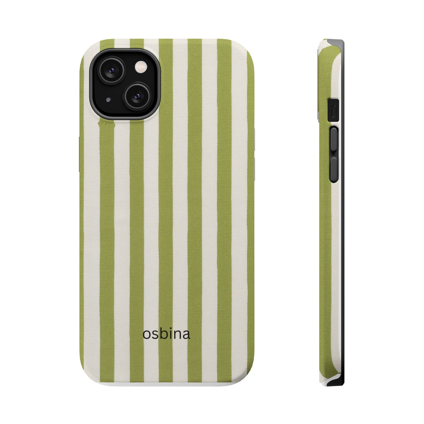 osbina | MagSafe compatible for iPhone | Verde Stripe Phone Case | Color Edit Collection