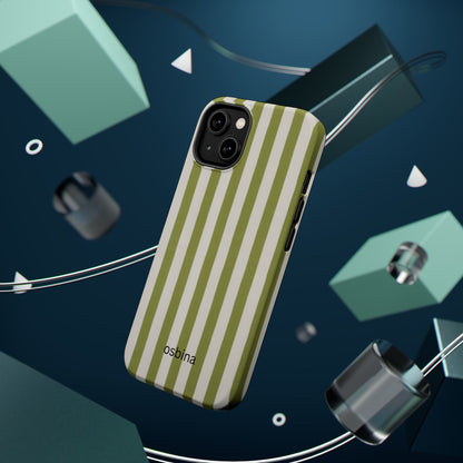 osbina | MagSafe compatible for iPhone | Verde Stripe Phone Case | Color Edit Collection