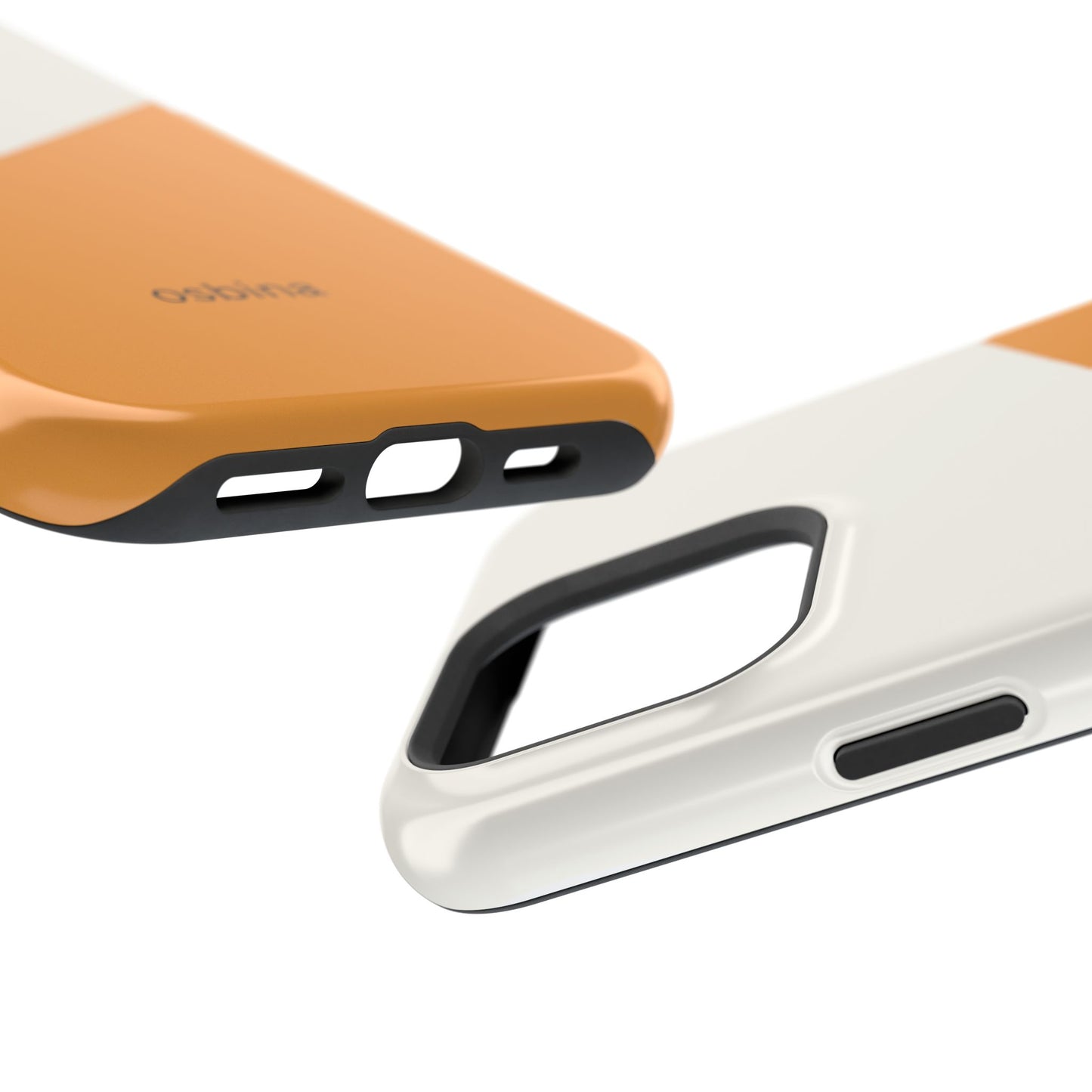 osbina | MagSafe Compatible for iPhone | Divide & Conquer — The Orange + White Split Diagonal Case | The Season Collective
