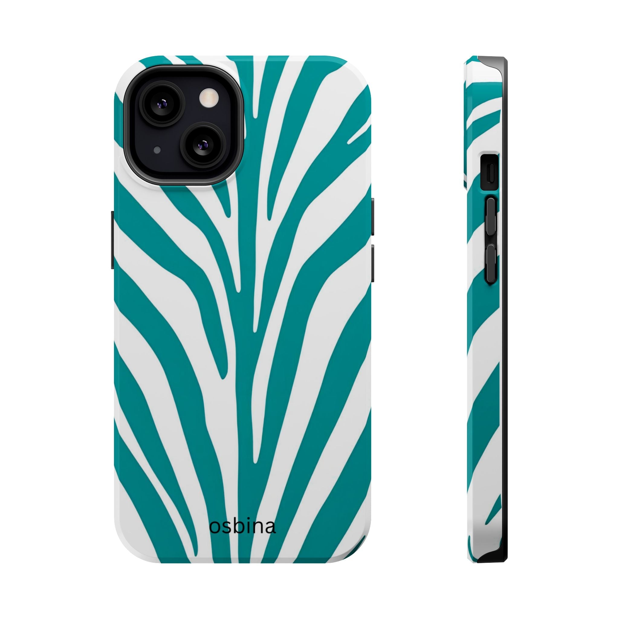 osbina | MagSafe for iPhone | The Teal Zebra Designer Case