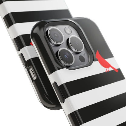 osbina | MagSafe compatible for iPhone | Redbird Edition Thinking of You Phone Case Black & White Stripe | Inspired By Collection