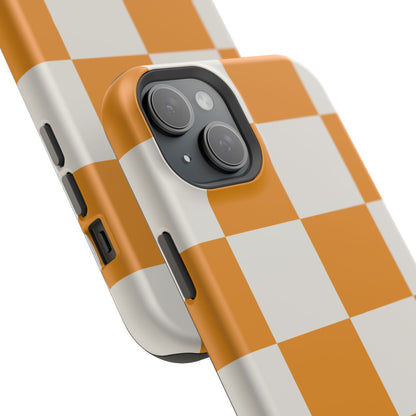 osbina | MagSafe Compatible for iPhone | Check You Out — The Orange + White Check Case | The Season Collective