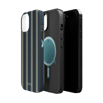 osbina | MagSafe compatible for iPhone | Grayhaven Navy & Gray Sophisticated Phone Case | Modern Muse Collection