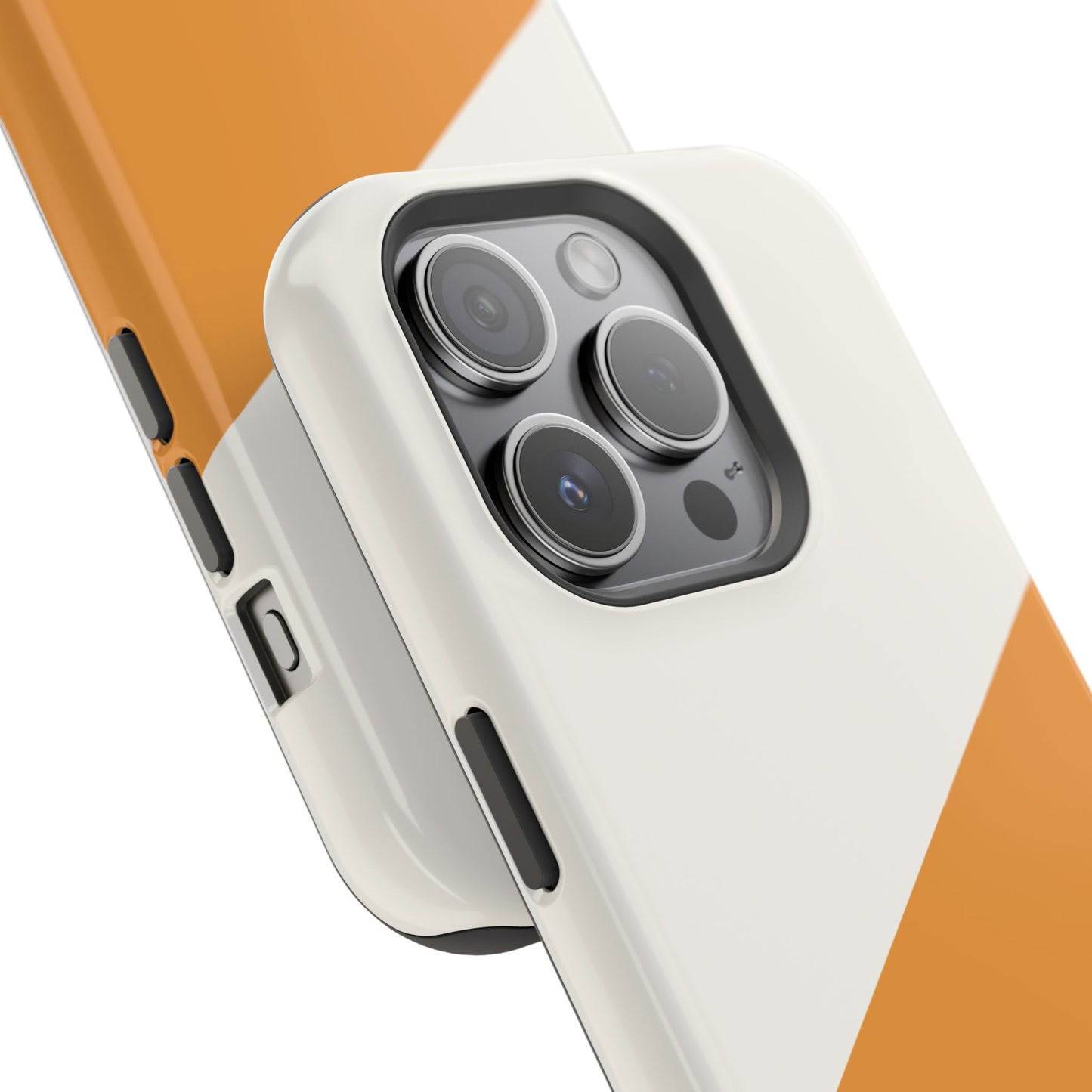 osbina | MagSafe Compatible for iPhone | Divide & Conquer — The Orange + White Split Diagonal Case | The Season Collective