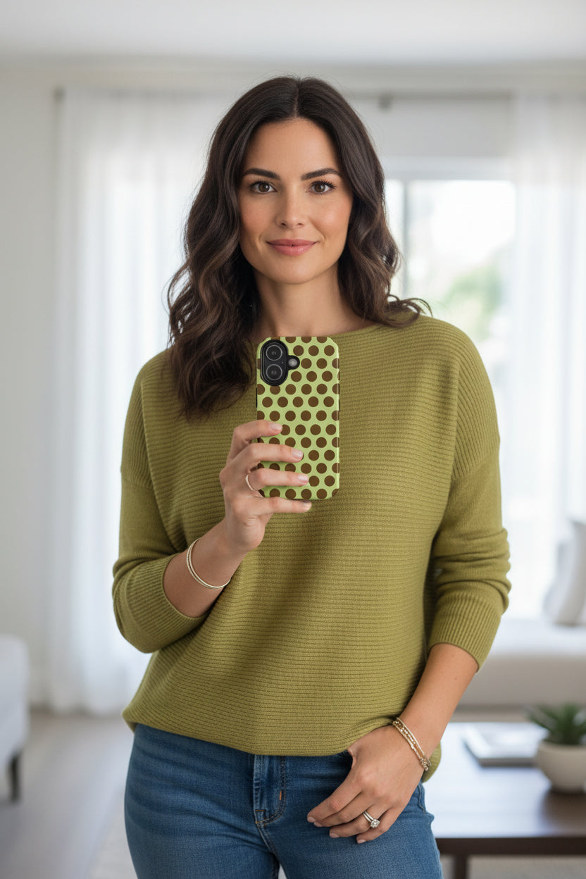 osbina | Chartreuse Cocoa Dots Designer Case