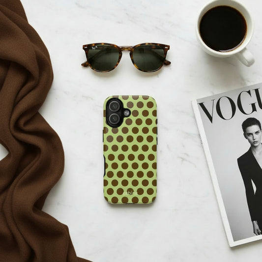 osbina | Chartreuse Cocoa Dots Designer Case