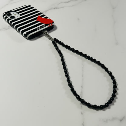 The Noir - Black Onyx Bead Wrist Strap