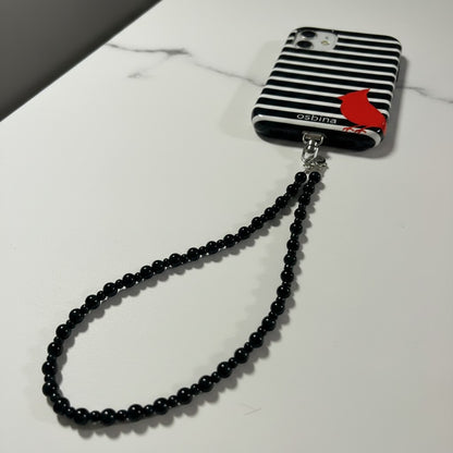 The Noir - Black Onyx Bead Wrist Strap