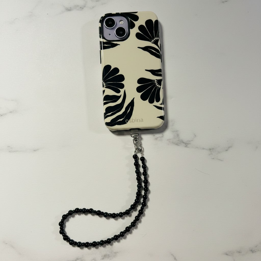 The Noir - Black Onyx Bead Wrist Strap