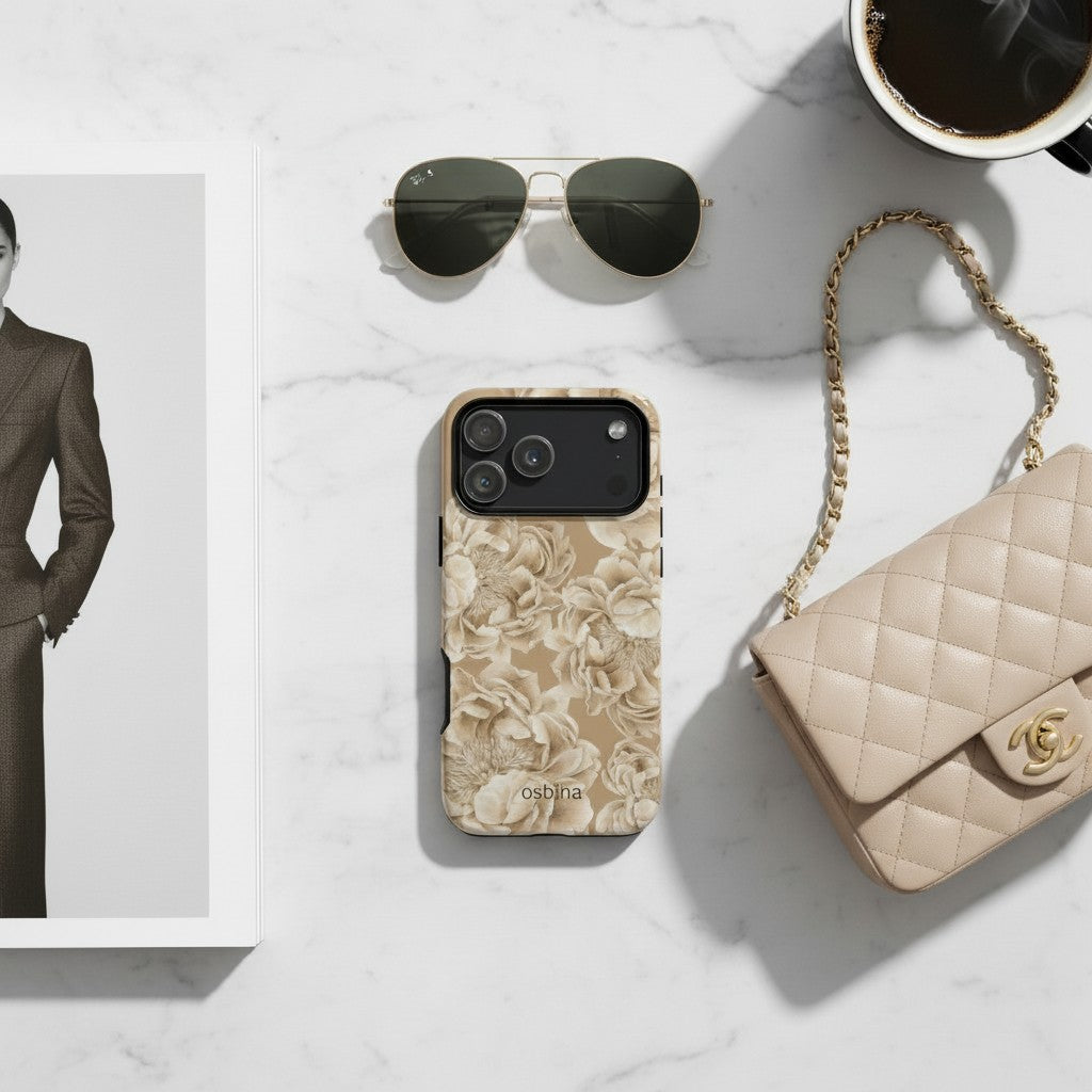 osbina | MagSafe for iPhone | Peony Latte Designer Case