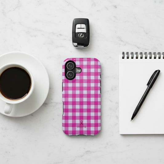 YAYOU The Pink Gingham Designer Case | osbina