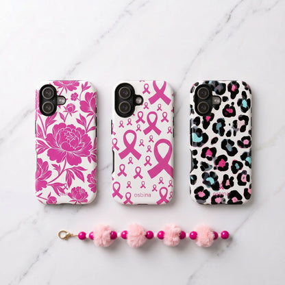 The Pink Ribbon Cloud Charm by osbina styled with YAYOU Give Back cases on marble