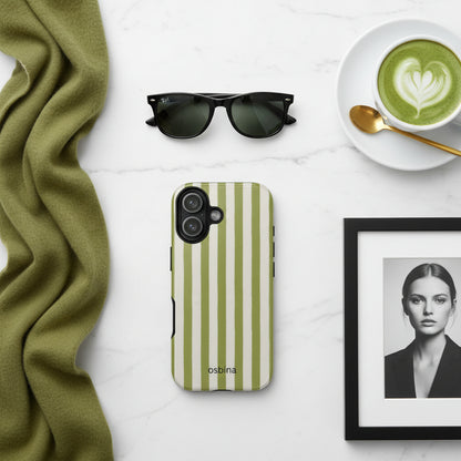 osbina | MagSafe for iPhone | Verde Stripe Designer Case