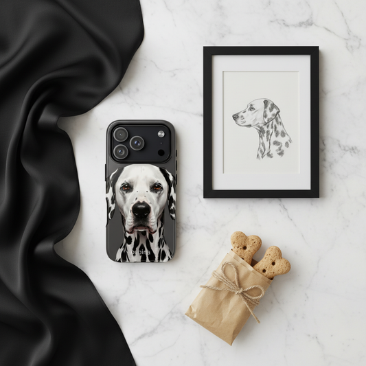 Dalmatian editorial flat lay with exact product
