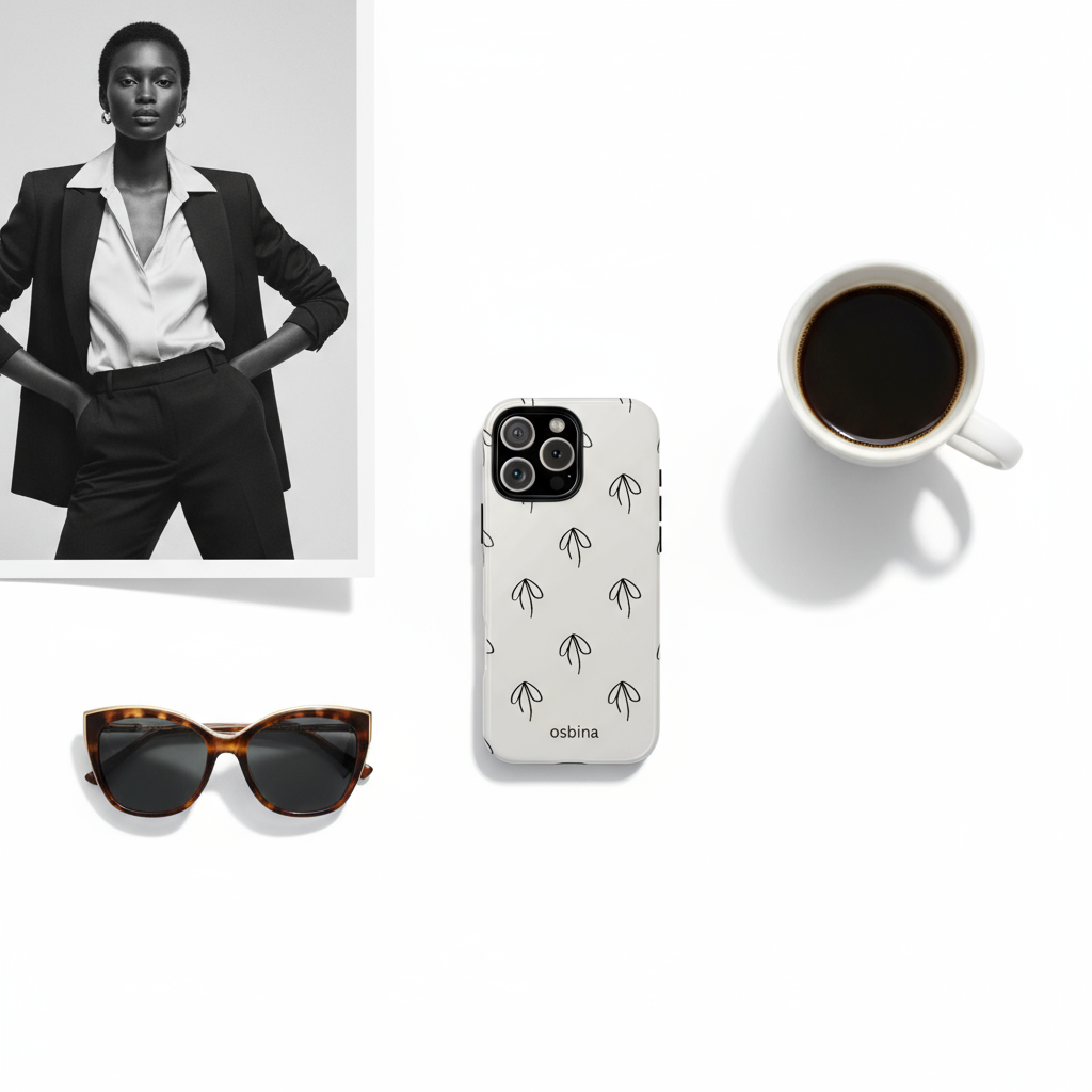 Linéa Flora Flat Lay - B&W