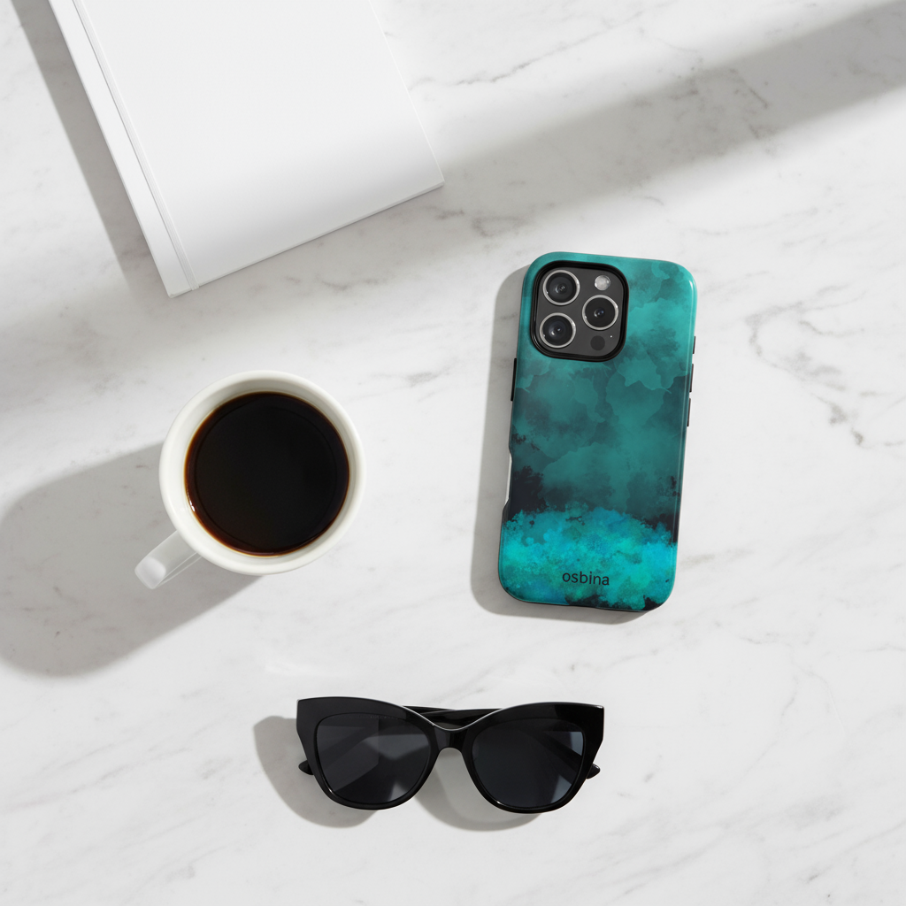 Midnight Aurora Flat Lay - Black Sunglasses
