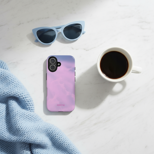 Rosy Skies Flat Lay - Baby Blue Sunglasses